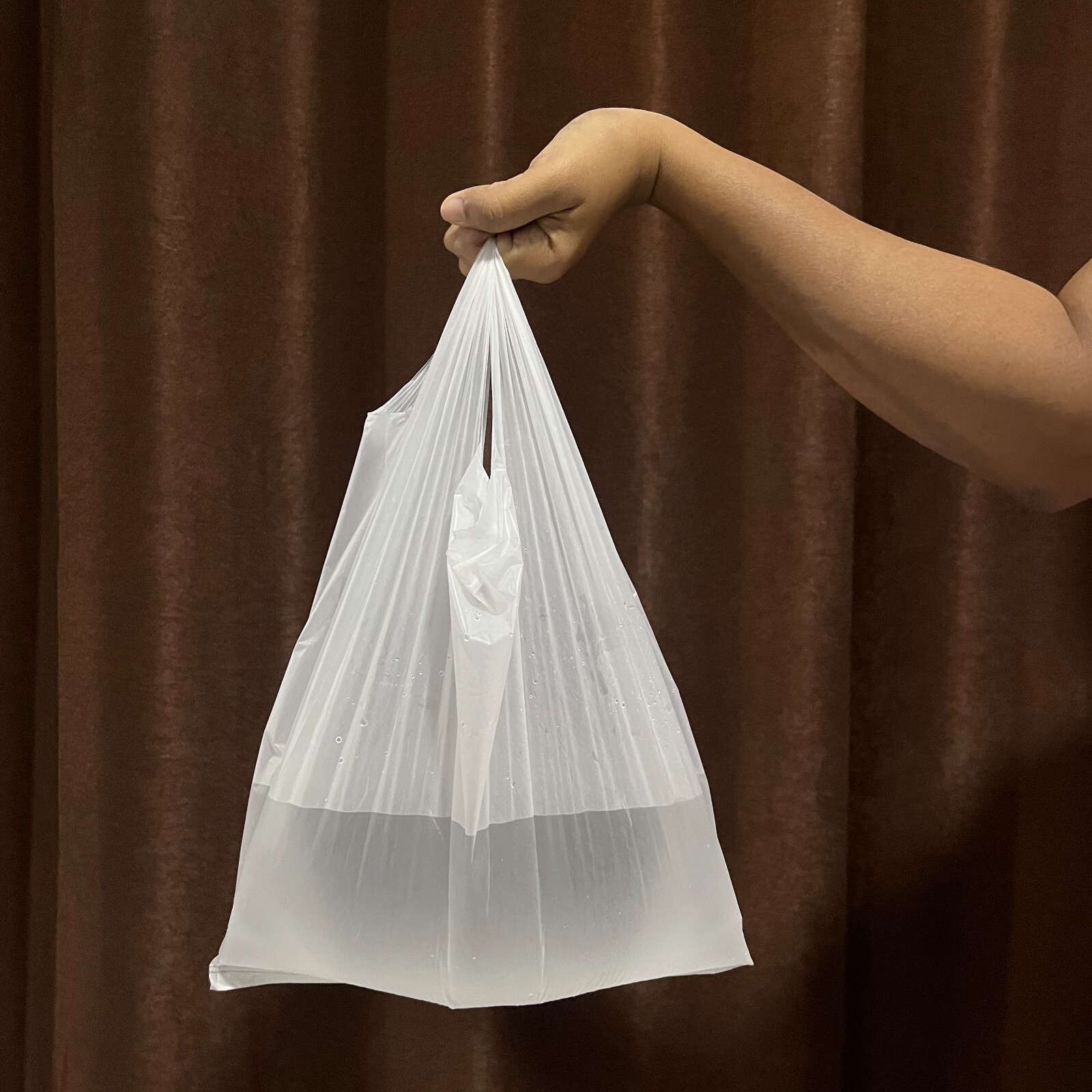 100Pcs Shopping Bag 10.5×16.5in Carry Out Retail Supermarket Grocery White Bag