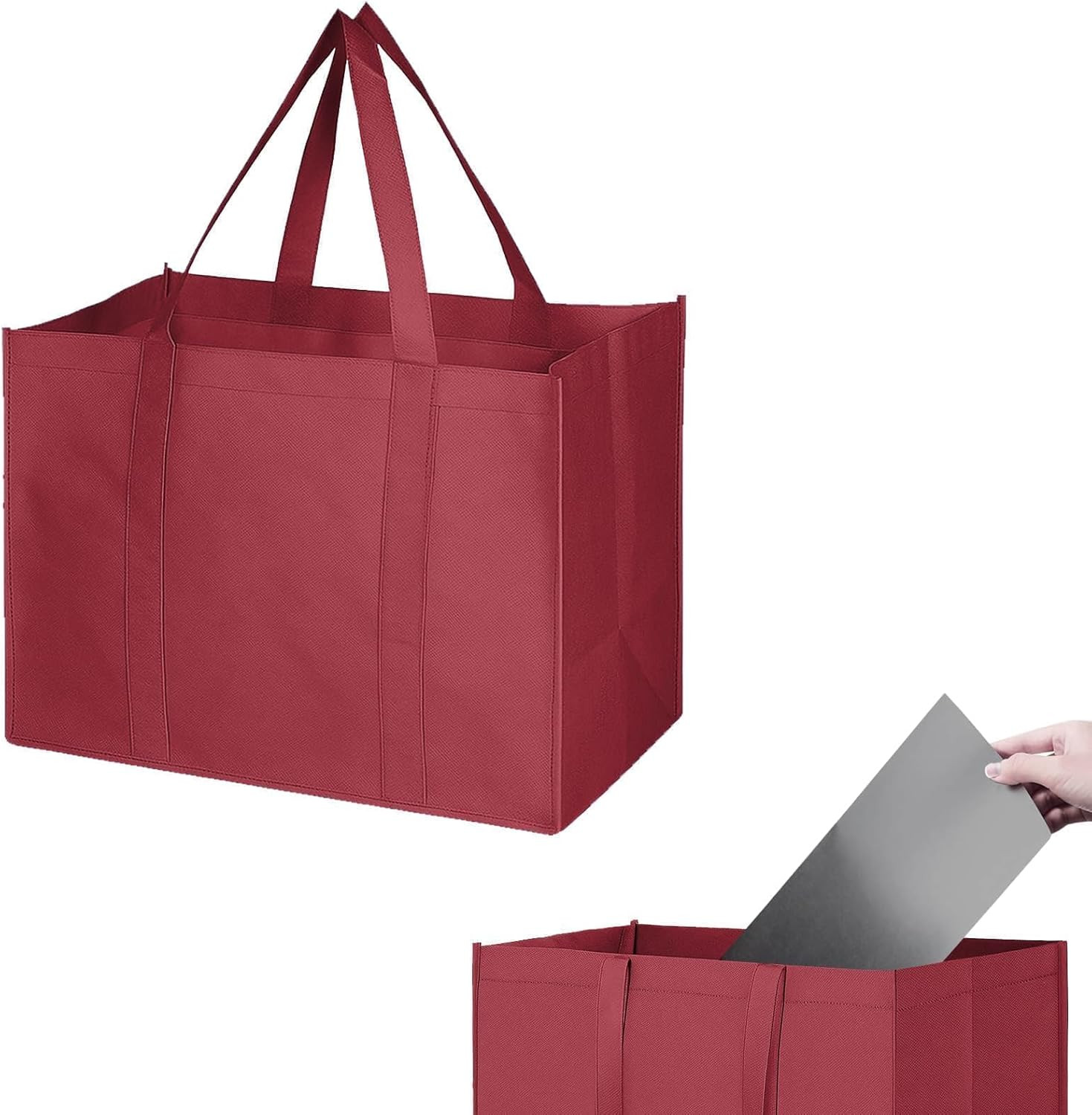 1 Pack Large Foldable Shopping Bag, 16″ W X 13″ H X 10″ D, Reusable Grocery Bag,