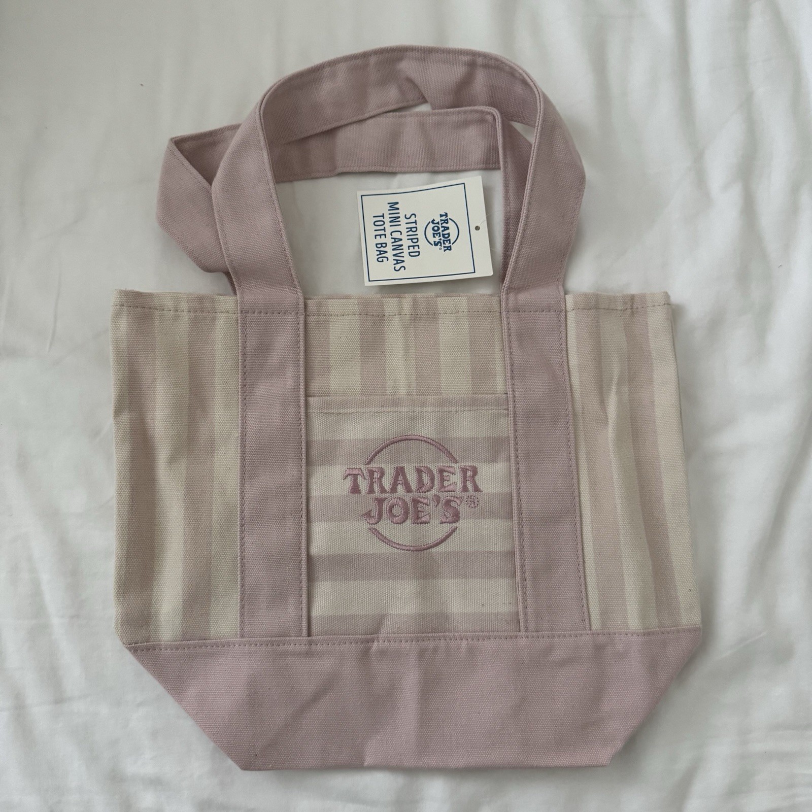 Trader Joe’s Striped Canvas Mini Tote Bags, Small 10×10 in