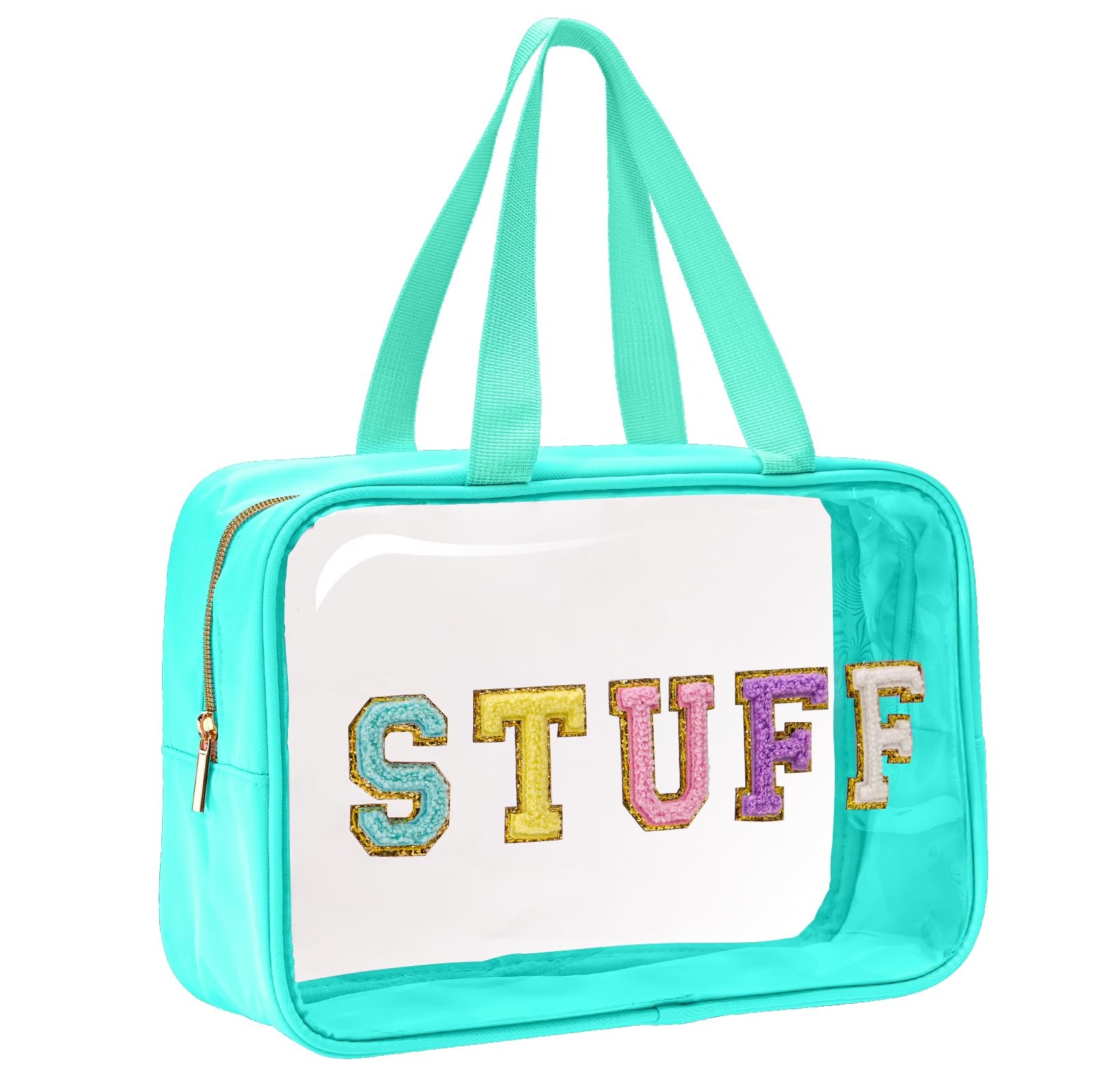 Yowivon Large Stuff Bag for Travel, Waterproof Beach Makeup Light Green Cloth