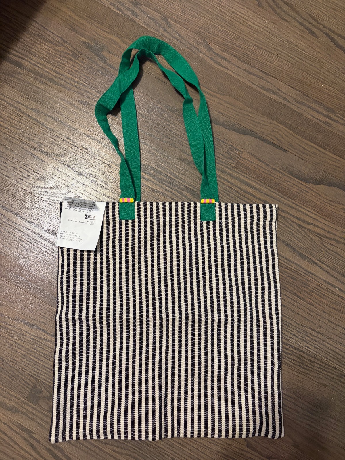 MAVINN Bag IKEA Shopping Recycle Green/White/Black Striped 206.151.30/20615130