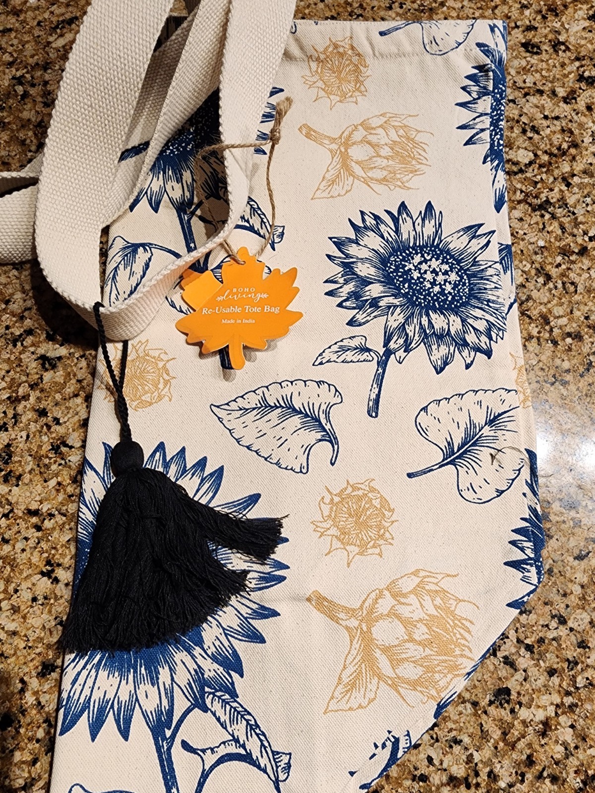 Tote Bag – Reusable – Fall – Leaves – Sunflower – Bag – Tote Bag – Reusable Bag