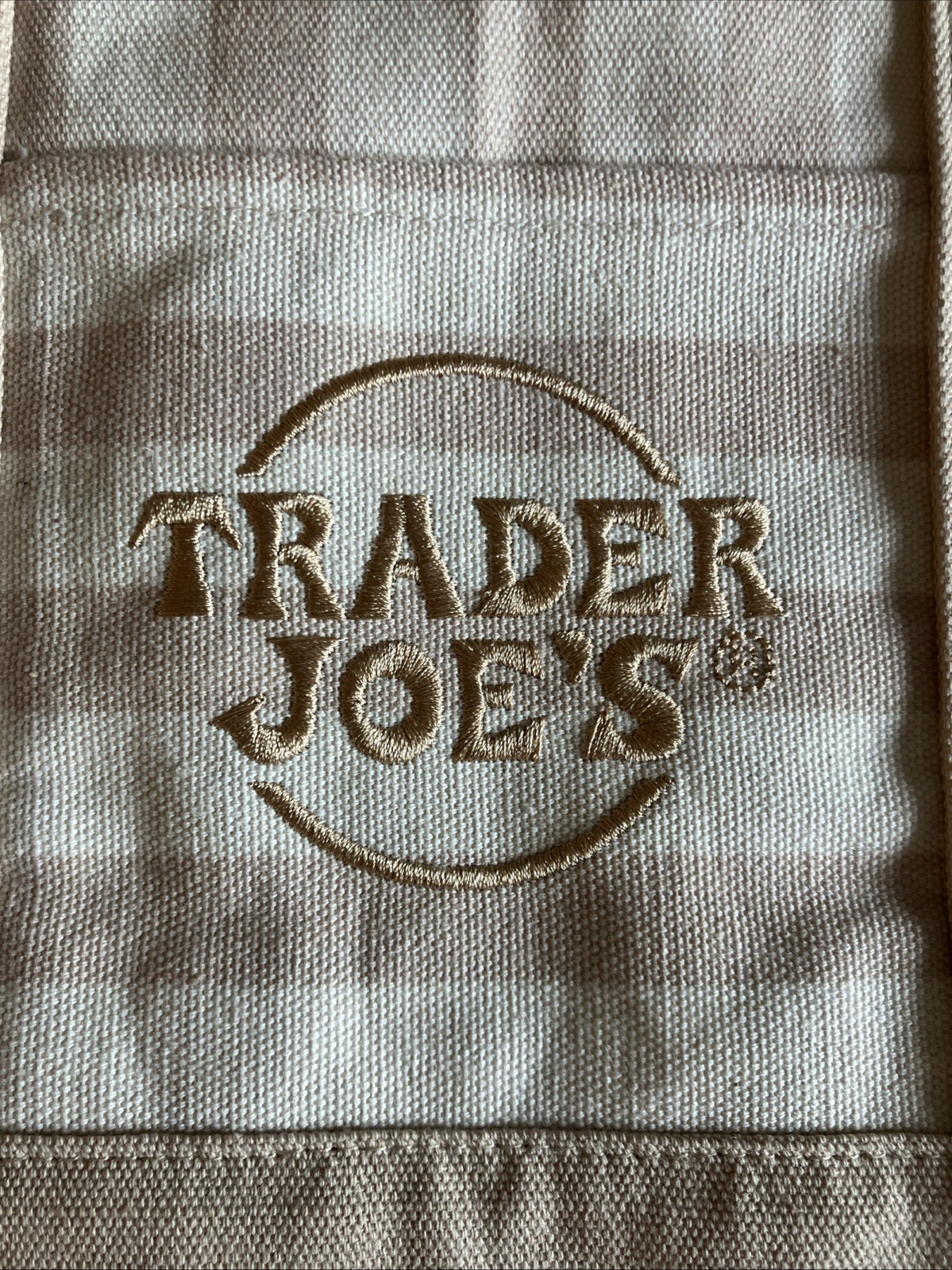 TRADER JOE’ Mini Pastel Stripe Canvas Tote Bag Limited Edition Beige SHIPS TODAY