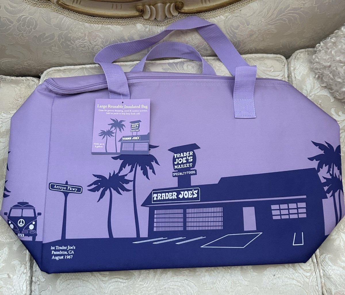 Trader Joe’s NEW SPRING 2026 PURPLE RAIN Large 8Gal Insulated Bag LIMITED NWT