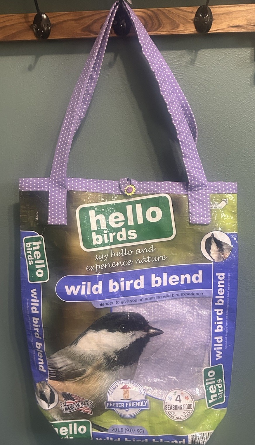 UpCycled feed bag, Reusable Grocery Bags, Tote Bags