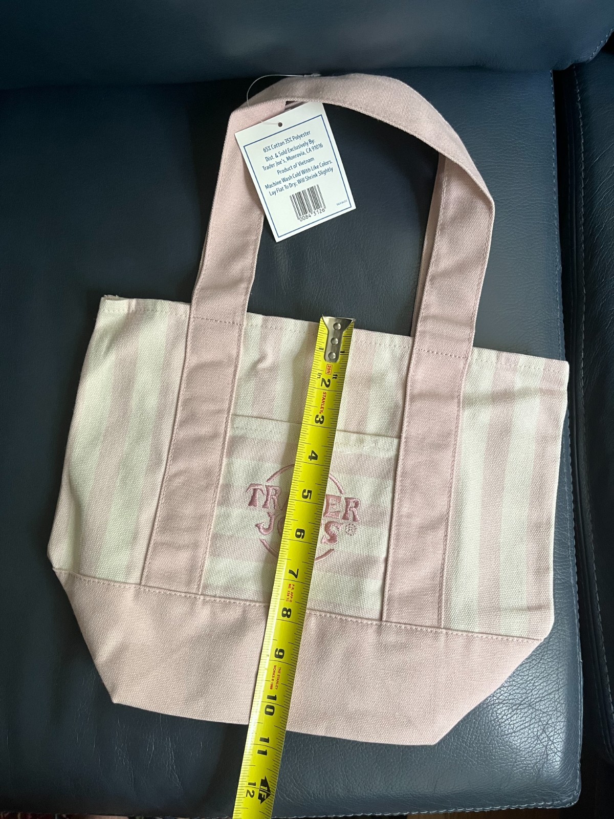 trader joe’s pastel striped mini tote bags 4 pack!! all 4 colors!!!