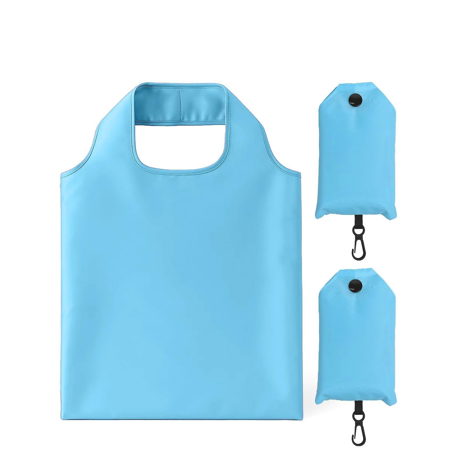 2 Pack Waterproof Foldable Shopping Bag Reusable Grocery Tote Bag