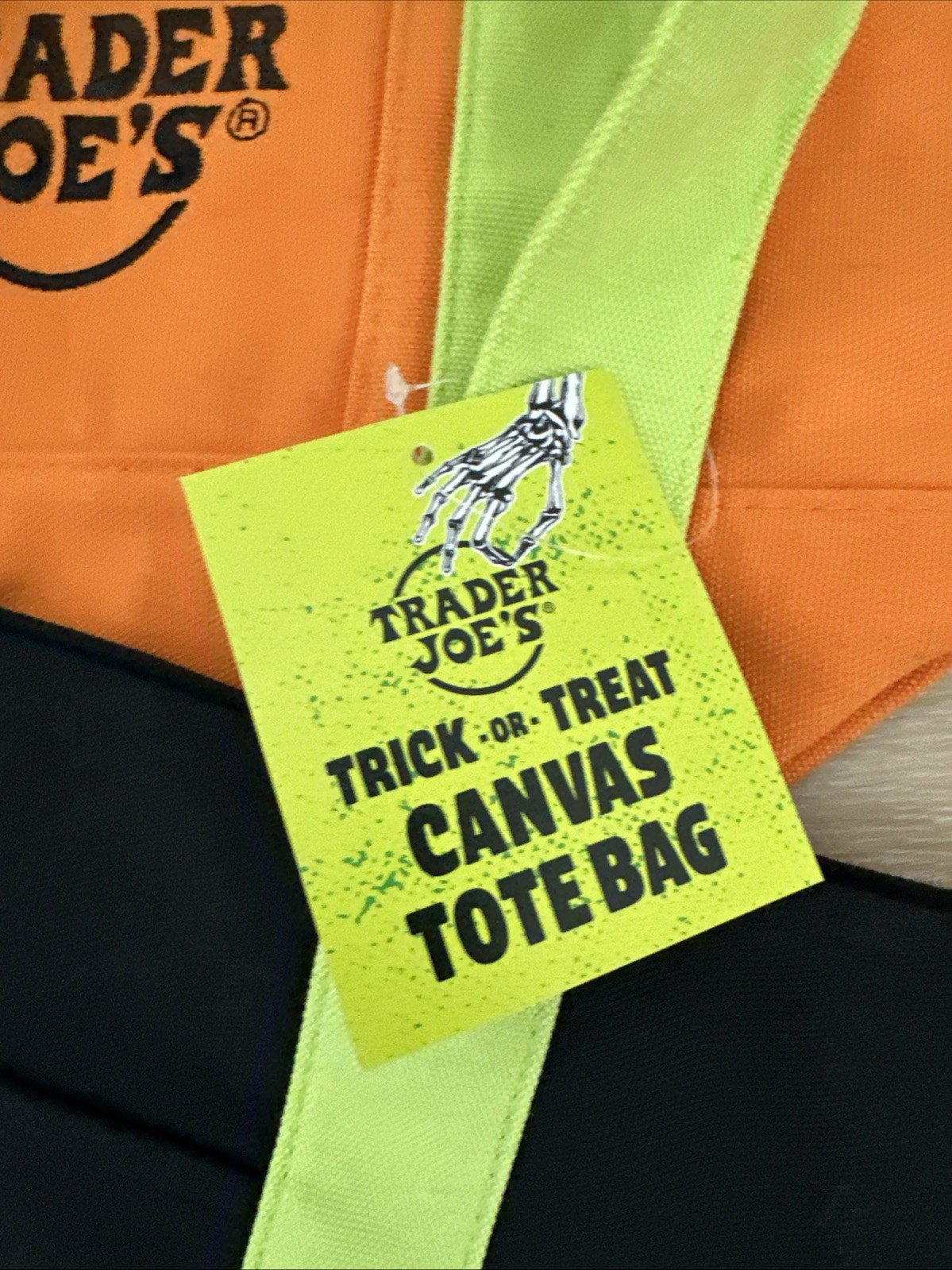 Trader Joes Mini Canvas Tote Bag Set of 4 Halloween trick or treat