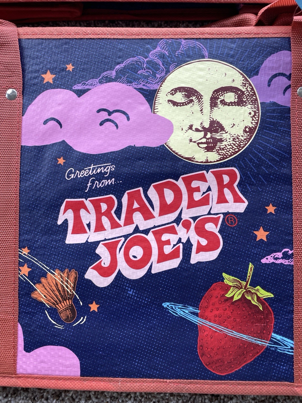 Trader Joe’s Stand-Up Collapsible Tote Bag NEW Moon & Sky Limited Edition X2