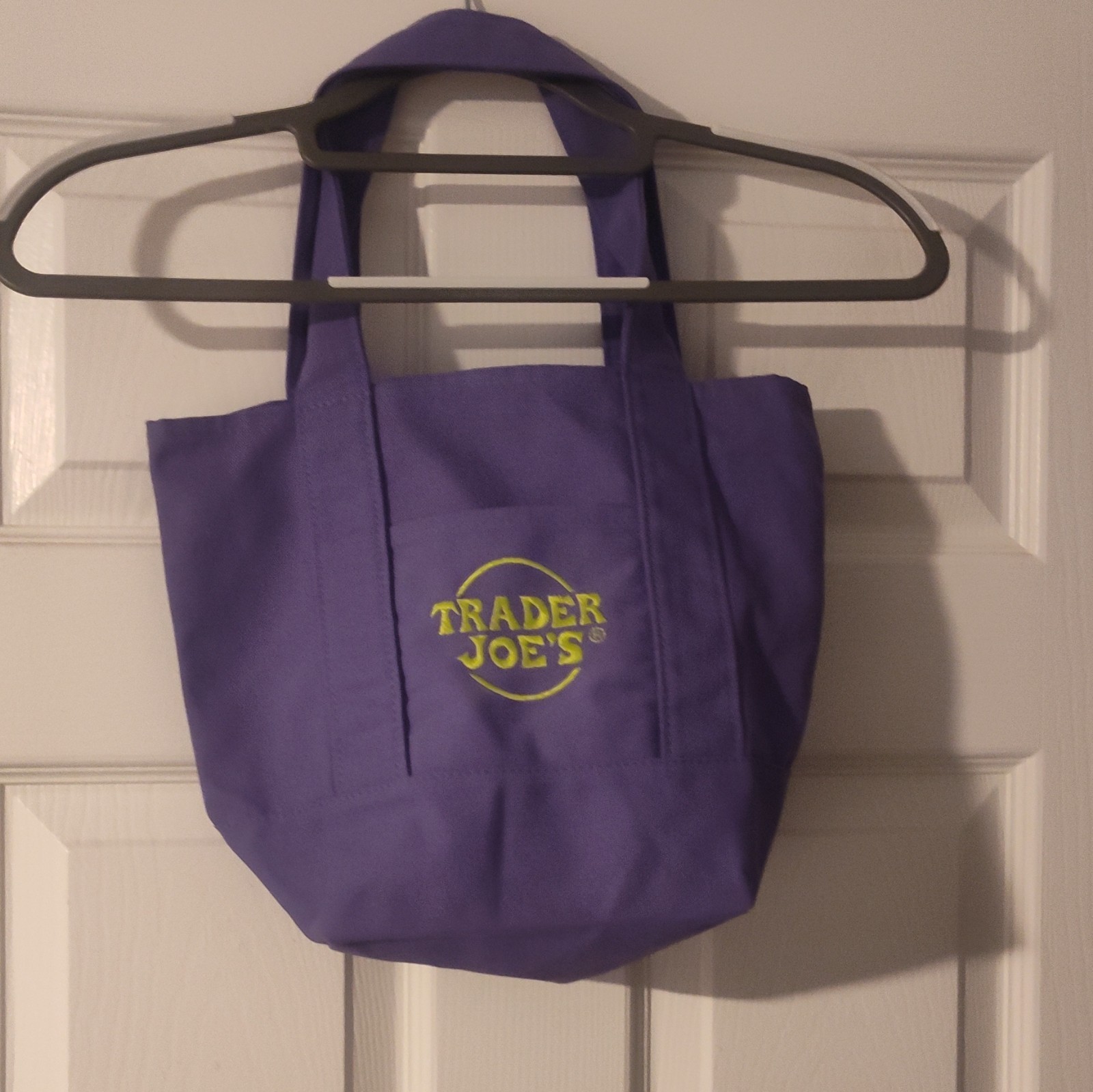 Trader Joe’s Purple Solid Reusable Tote Shopping Bag 12x6x12 in