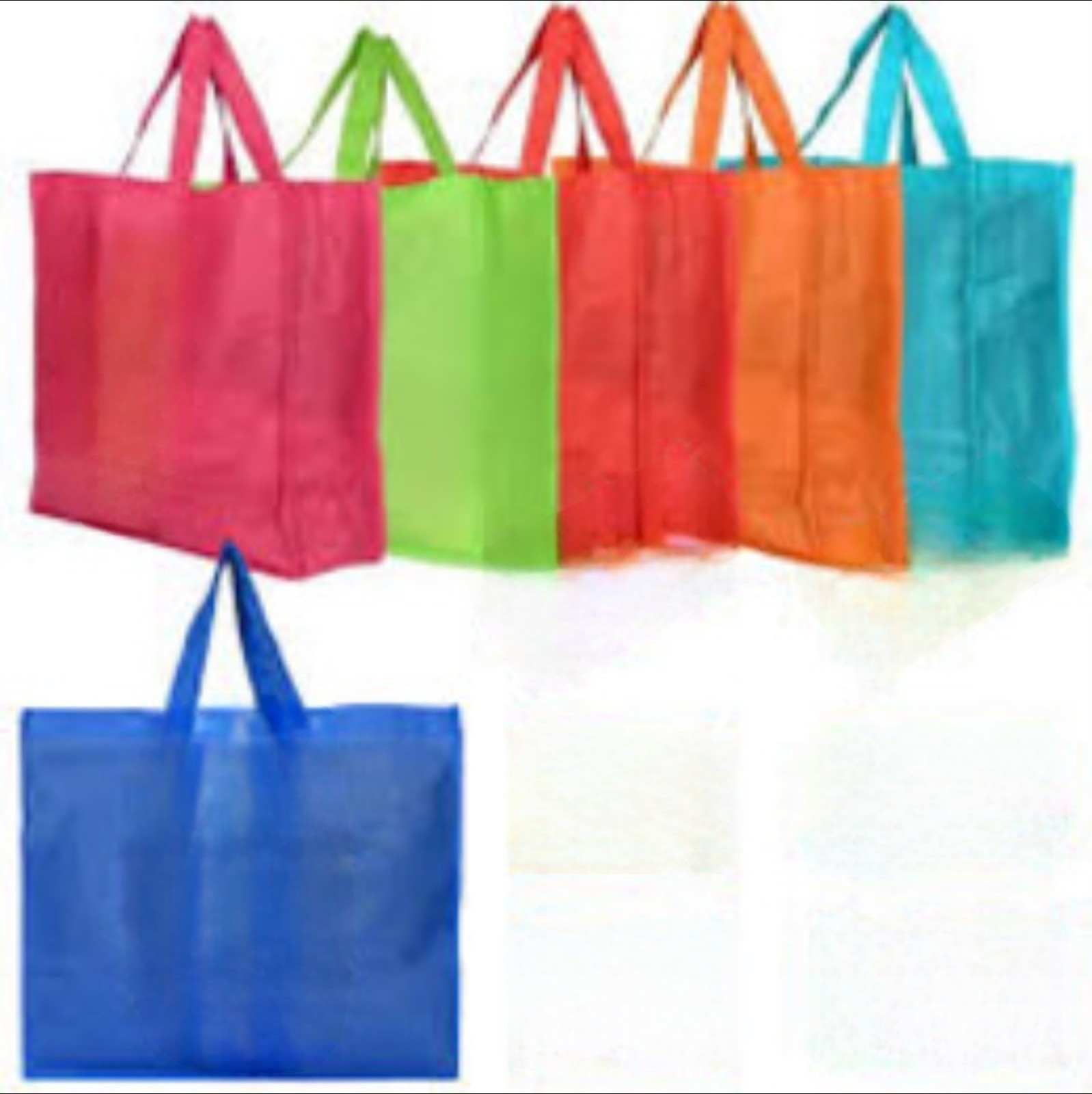 12 Reusable Tote Bags 16 x 11 x 6. Great For Shopping multiple colors