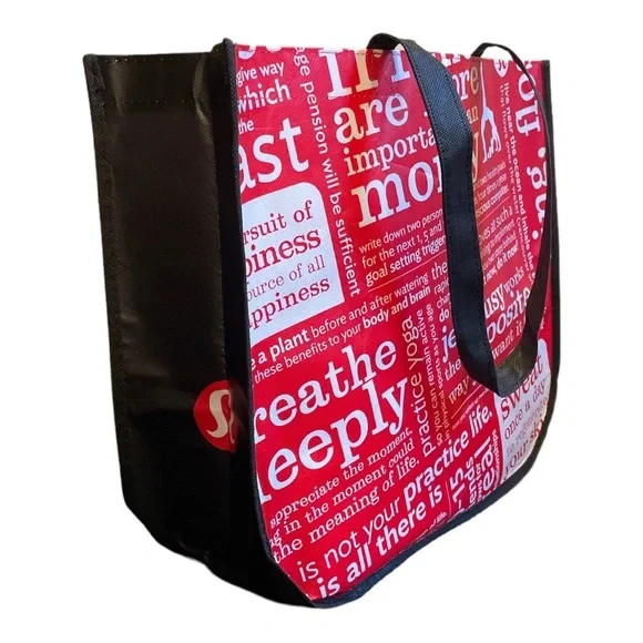 Lululemon Reusable Large Manifesto Tote Red and White Shopping Office Bag, New