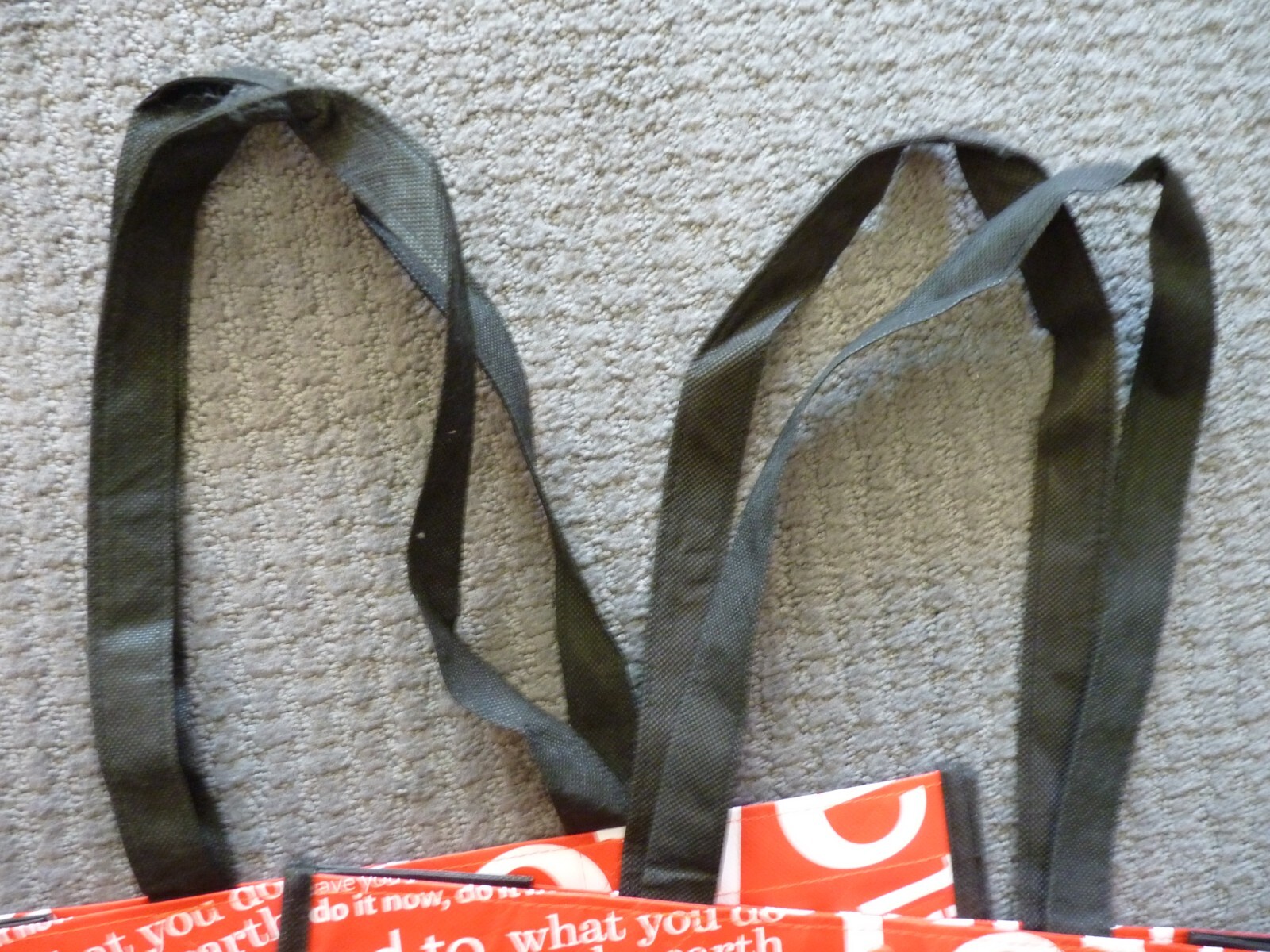 Lululemon Reusable Shopping Tote Bags (4) Large Totes Text Collage Design (F)