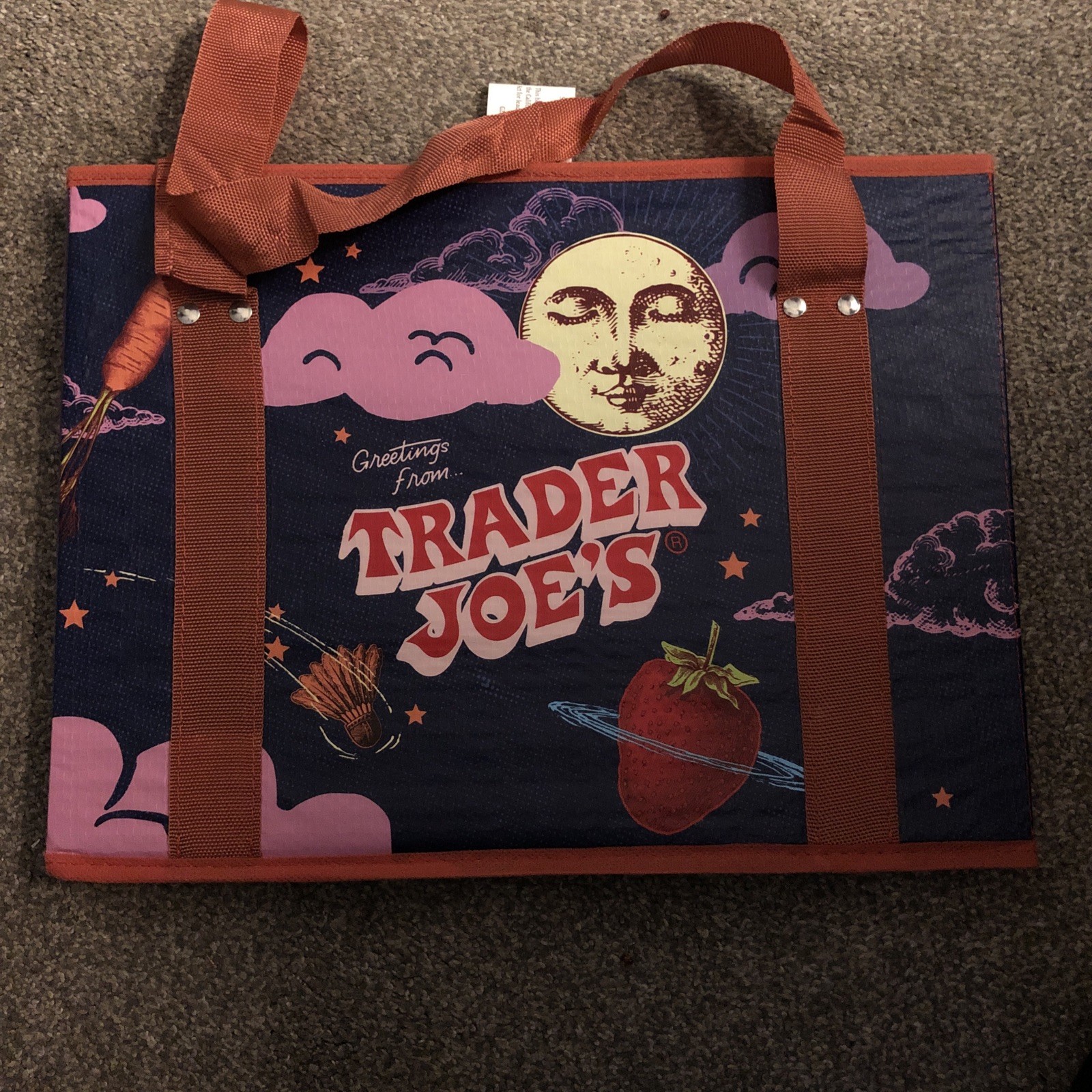 LIMITED & RARE❗️ NWT Trader Joe’s Stand-Up Collapsible Tote Bag Moon & Sky