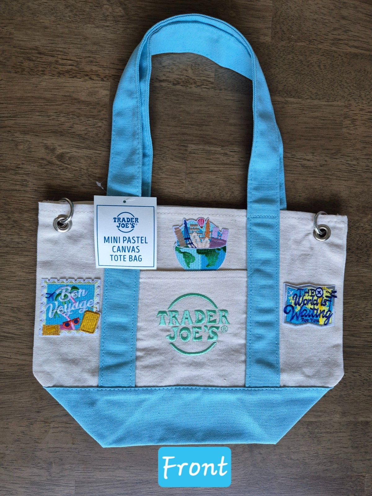 🧳Authentic Trader Joe’s Mini Tote Iron-On Travel/Fall/Flower/Bee Patch Design🍁