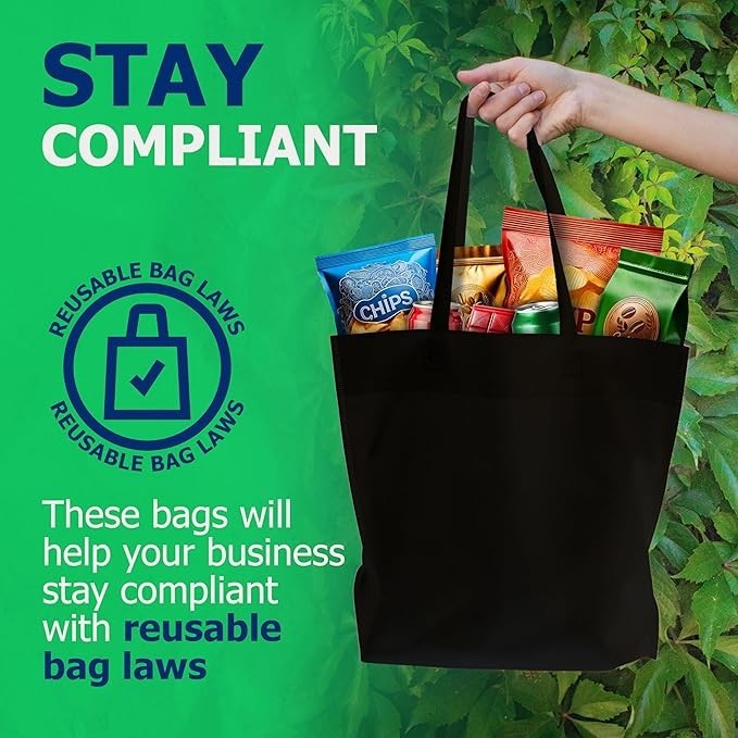Simple Sacks Non woven Bag Ultrasonic BLACK 90 ct