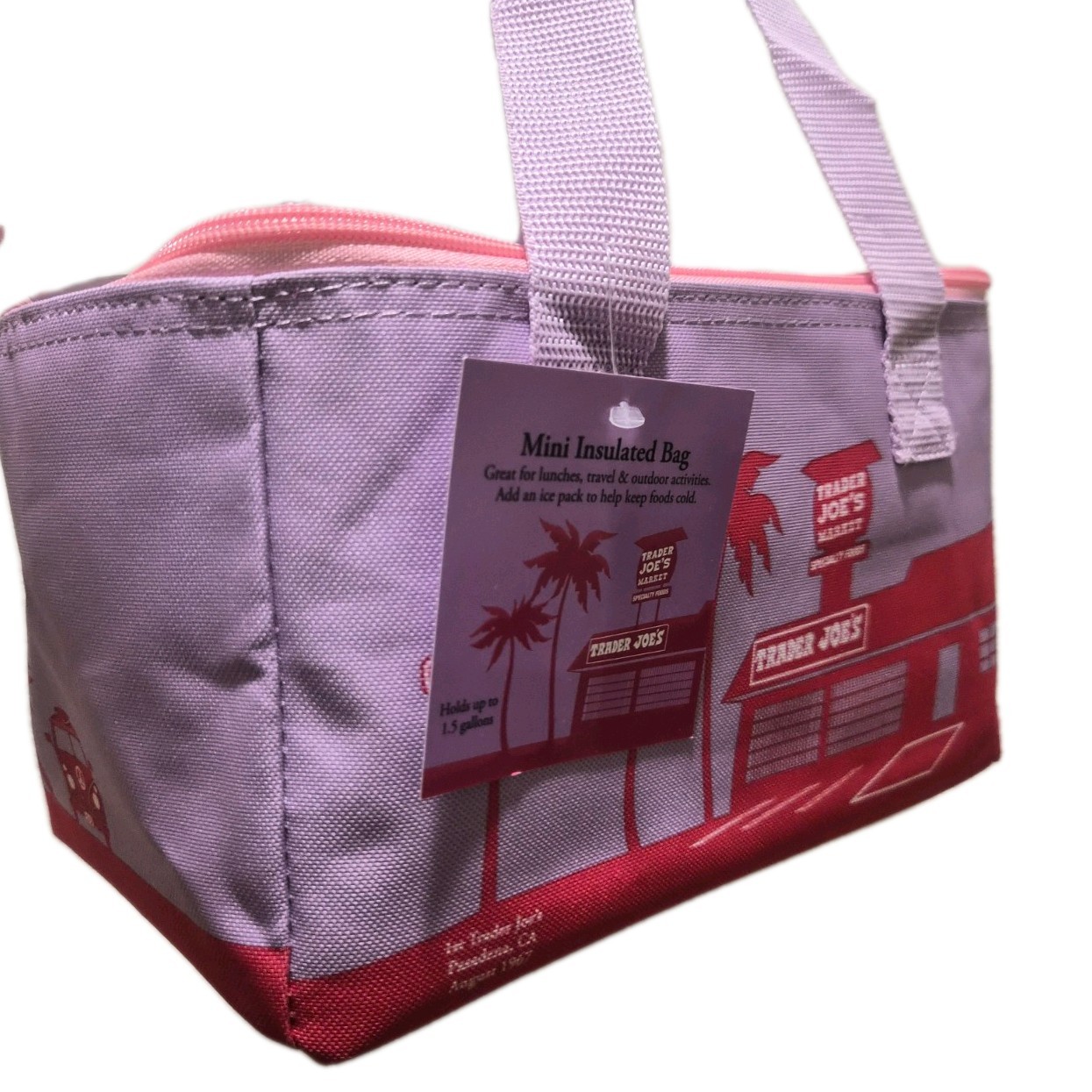 FREE SHIPPING]Trader Joe’s Mini Insulated Bag,SET OF 3:Pink Stripe, Violet, Blue