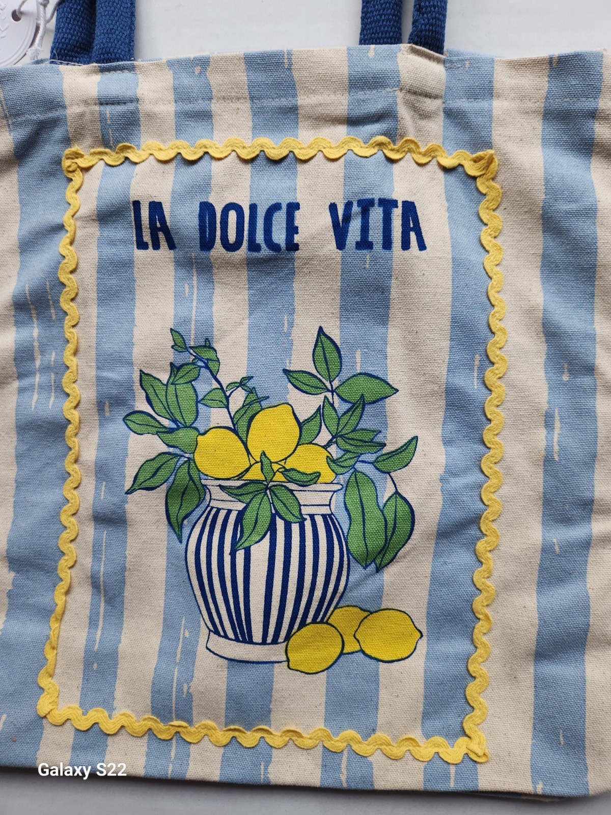 Eccolo Reusable Tote Bag with Inside Pocket – La Dolce Vita – 18″ x 14″ x 5″