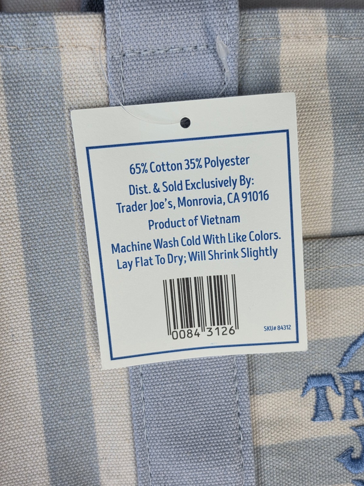 4 Set Of Trader Joe’s Mini Pastel Stripe Canvas Tote Bag Limited Edition