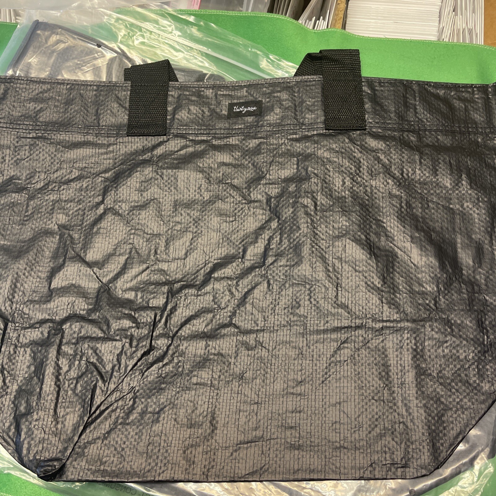 Thirty-One Reusable Grocery Bags, -NWT- Black Windowpane Plaid