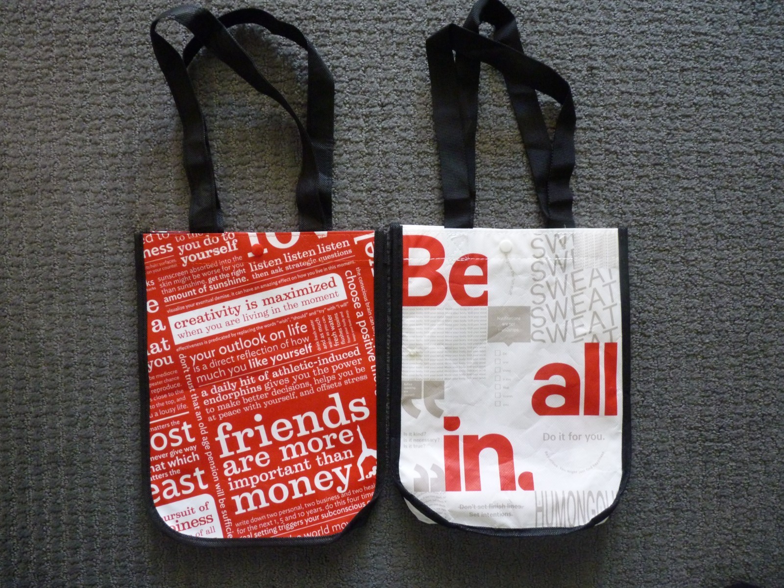 Lululemon Reusable Shopping Tote Bags (4) Small Totes Different Designs #4