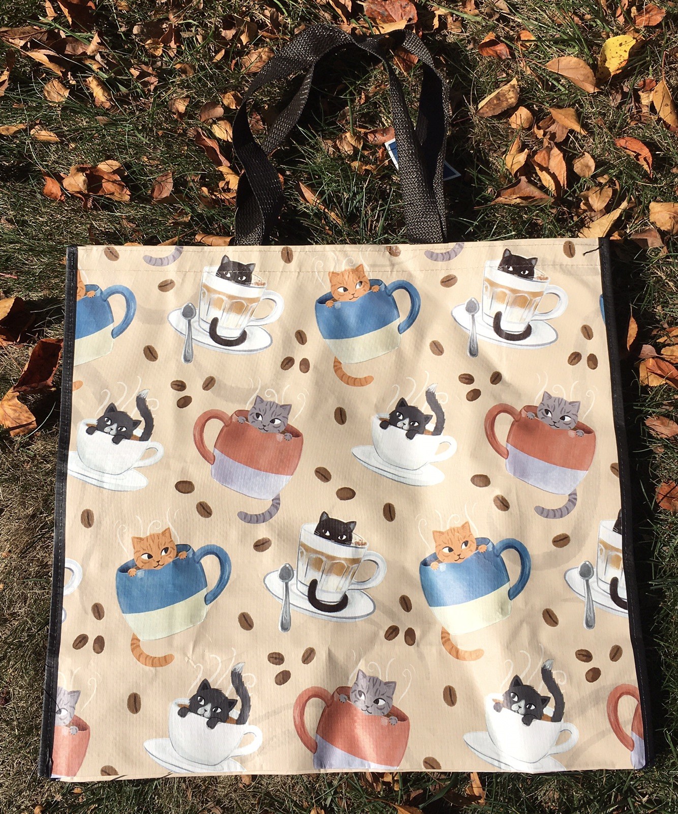 TJX Reusable Shopping Bag Tote CATS Cats & COFFEE-CUPS☕️