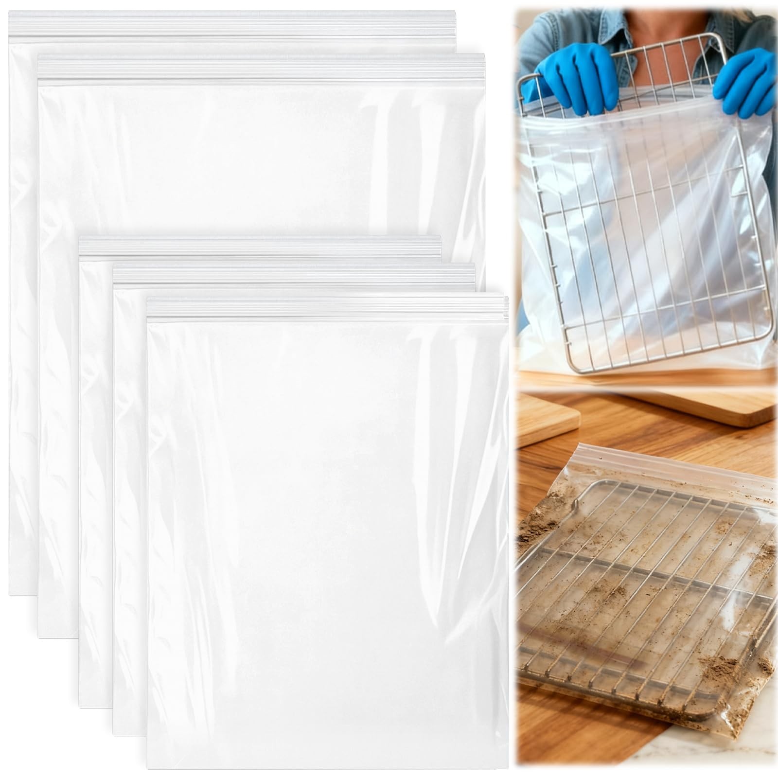 Palksky Oven 15.7”*23.7”+19.6”*27.5”, 5 Packs – Short Size Zipper Opening