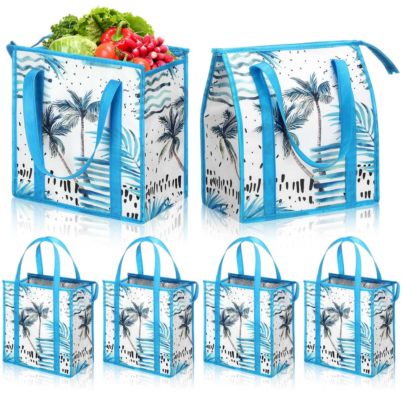 6 Pack Insulated Shopping Bags for Groceries Reusable Cooler Bags Thermal Tot…