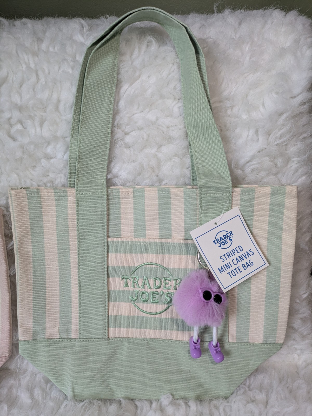Trader Joe’s Mini Pastel Stripe Canvas Tote Bag Limited Edition Set of 4 NEW👜👛