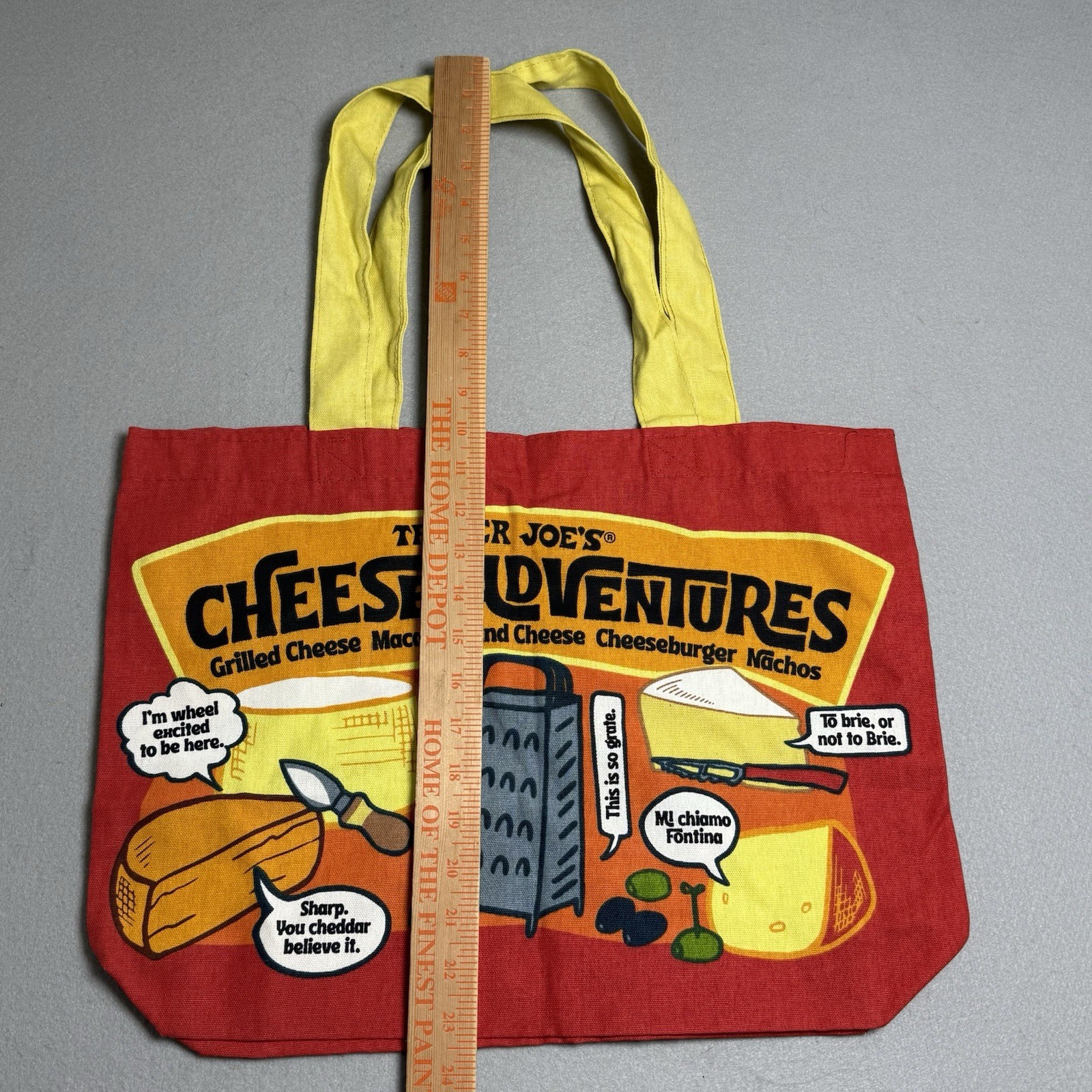 Trader Joe’s Cheese Adventure Print Reusable Canvas Shopping Bag All Over Print
