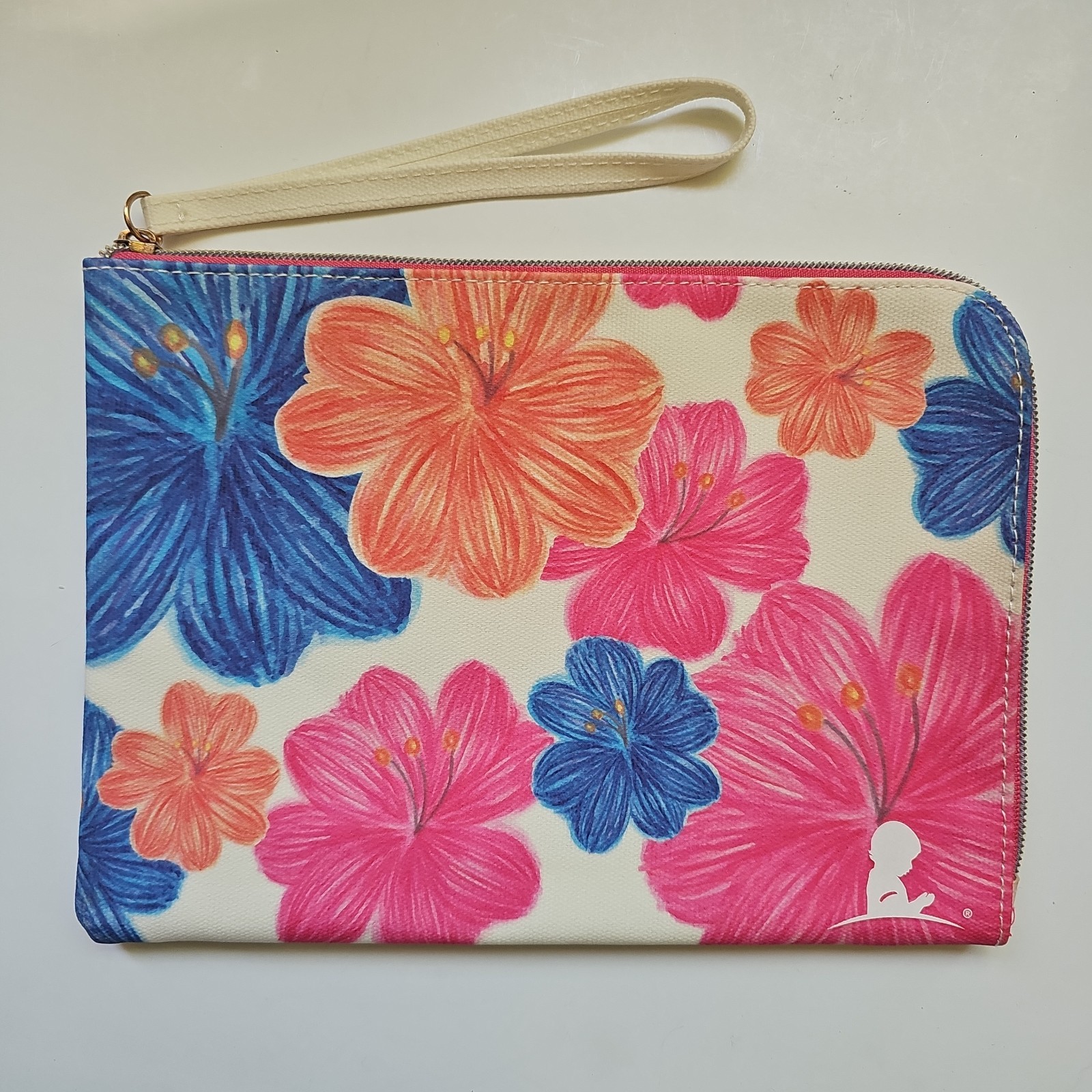 St Jude Promo Hand Tote Carry Bag Flowers Half Zipper 1x7x9″ Floral
