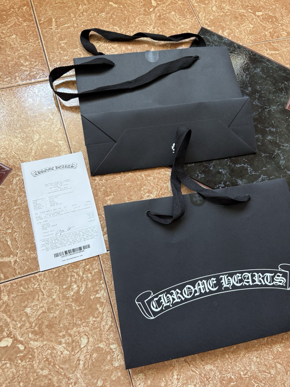 Lot Of Two Chrome Hearts Medium Shopping Bag With Receipt Black – 2 BAGS