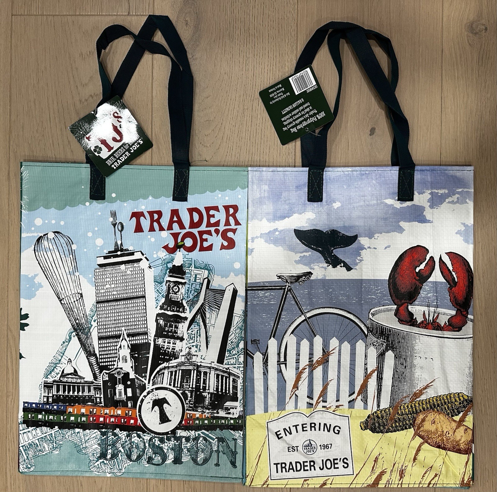 UPICK 1 💚 (50 Choices) Trader Joe’s NEW ECO REUSABLE GROCERY SHOPPING TOTE BAG