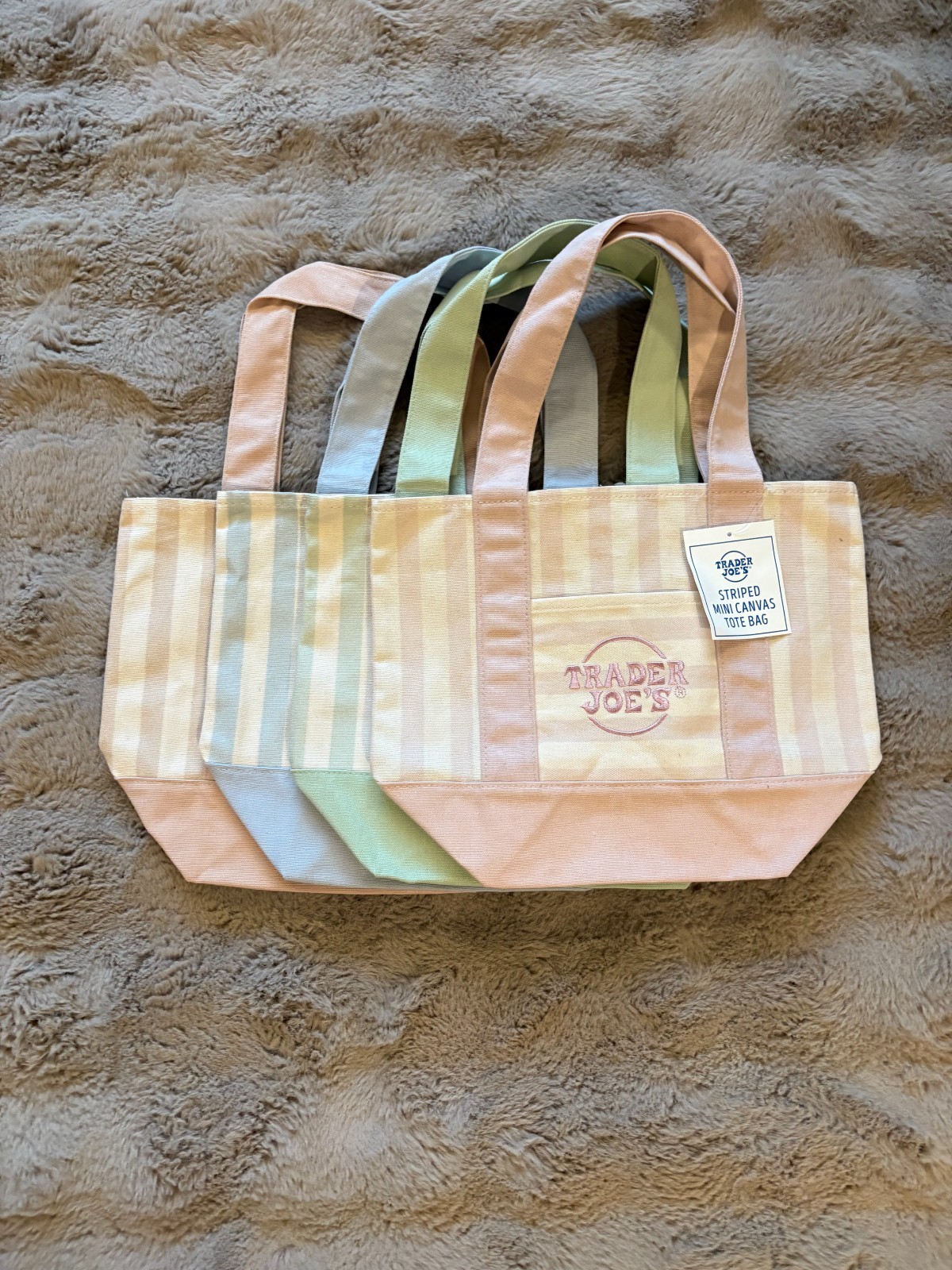 Trader Joe’s Mini Canvas Tote Bag Pack of All Four • Limited Edition NWT 2026