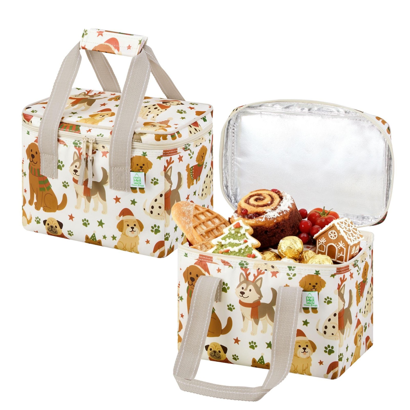 2 Pack Insulated Lunch Bag for Women Men, Reusable Lunch Box Grocery Shopping…