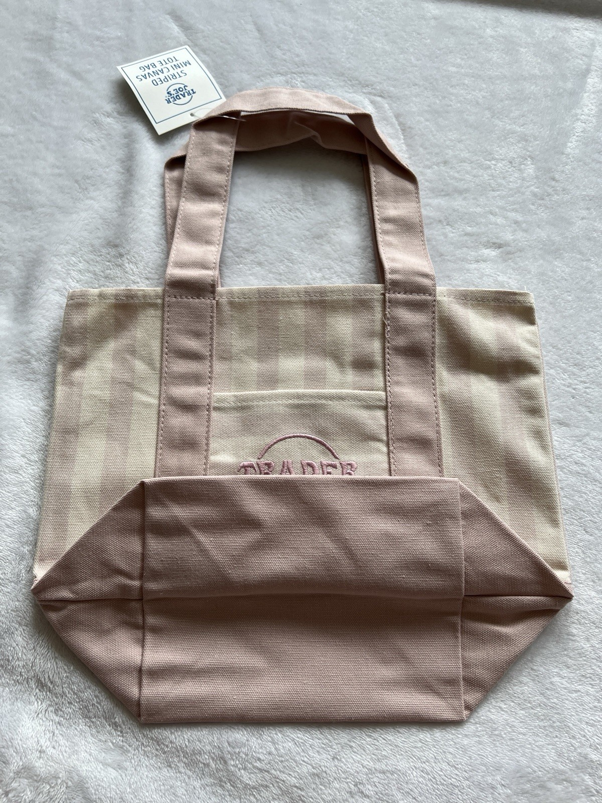 Trader Joe’s Mini Pastel Stripe Canvas Tote Bag – Stripe Pastel Pink 2026