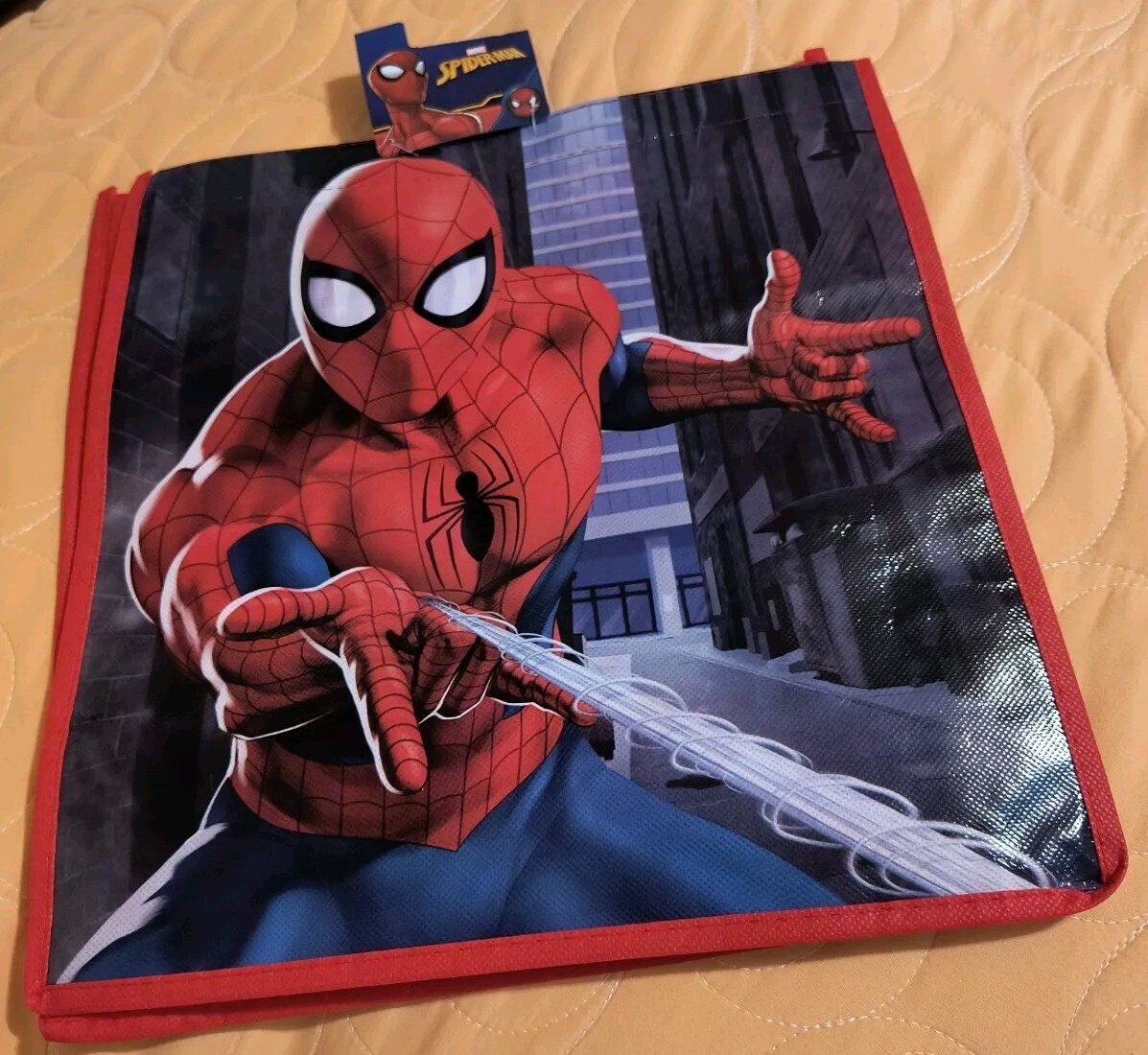 Marvel Comics Spiderman 🕷️Eco Red Shopping/Gift Tote Bag with Handles 🆕🆓Ship!