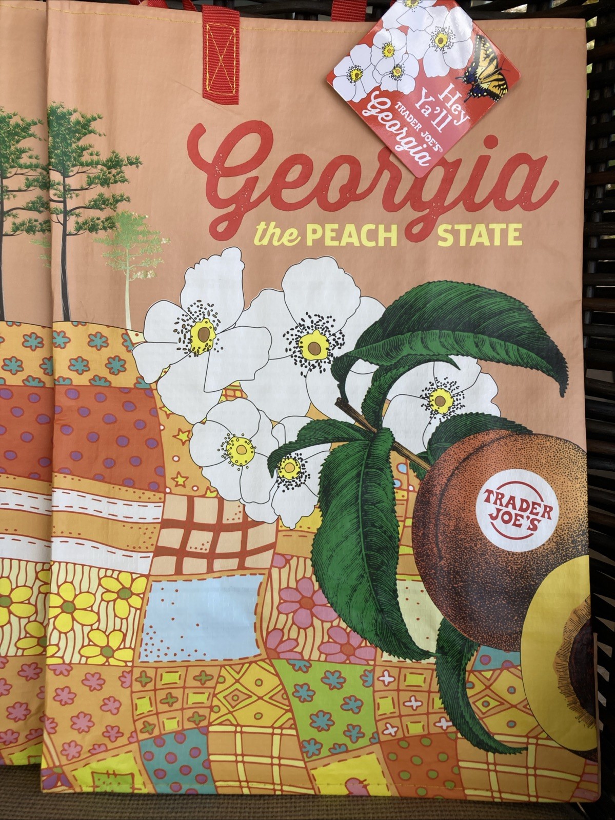 Trader Joe’s State Bag GEORGIA Reusable Travel Shopping Tote Bag * FREE SHIP!