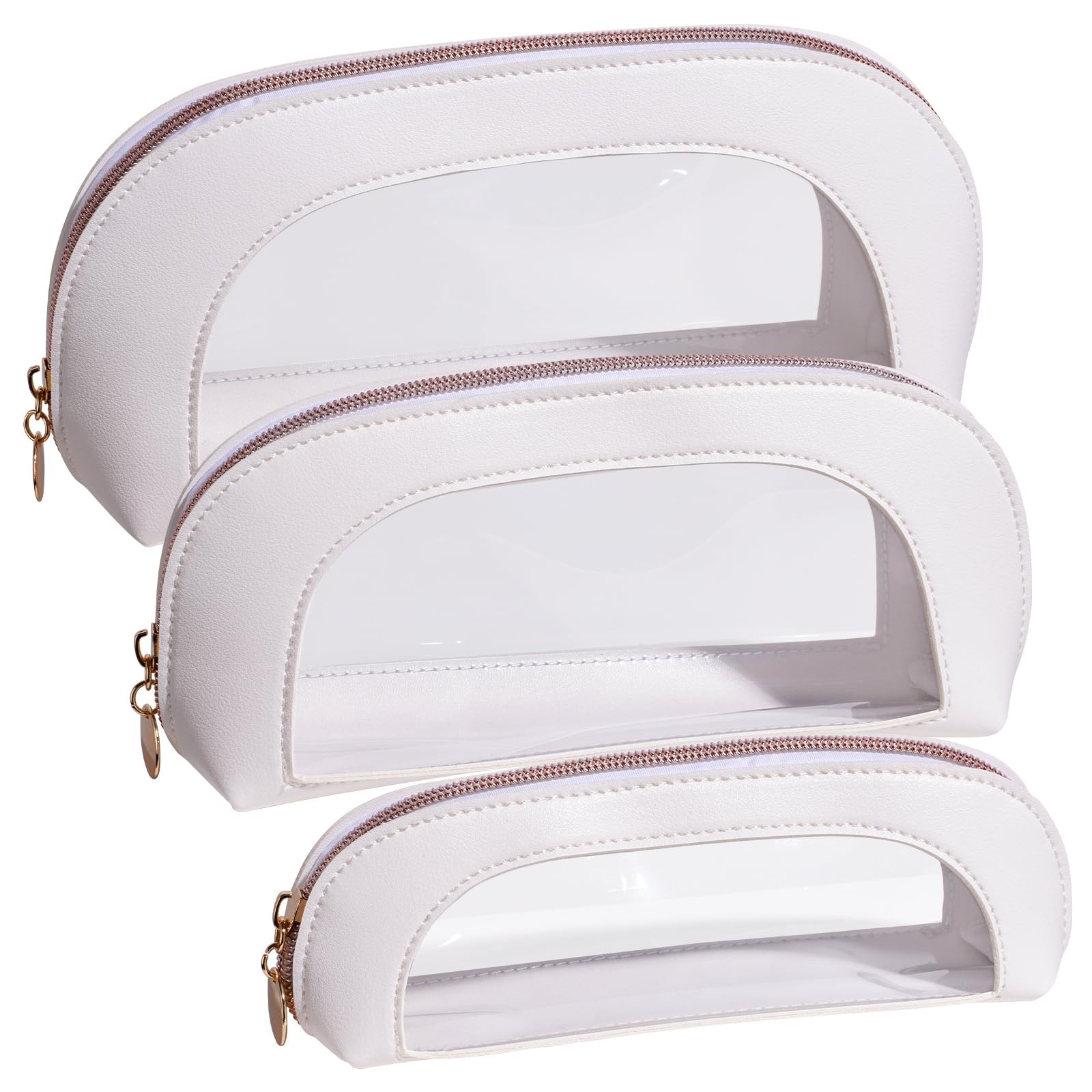 BS-MALL 3 Pcs Makeup Bag Set, Waterproof Travel Kit with White
