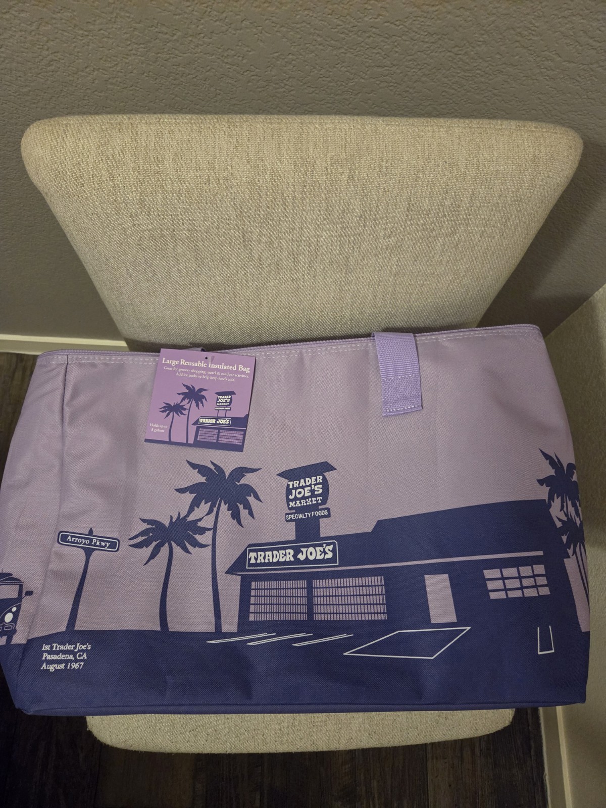 Trader Joe’s NEW SPRING 2026 RELEASE PURPLE RAIN Large Insulated Bag LIMITED