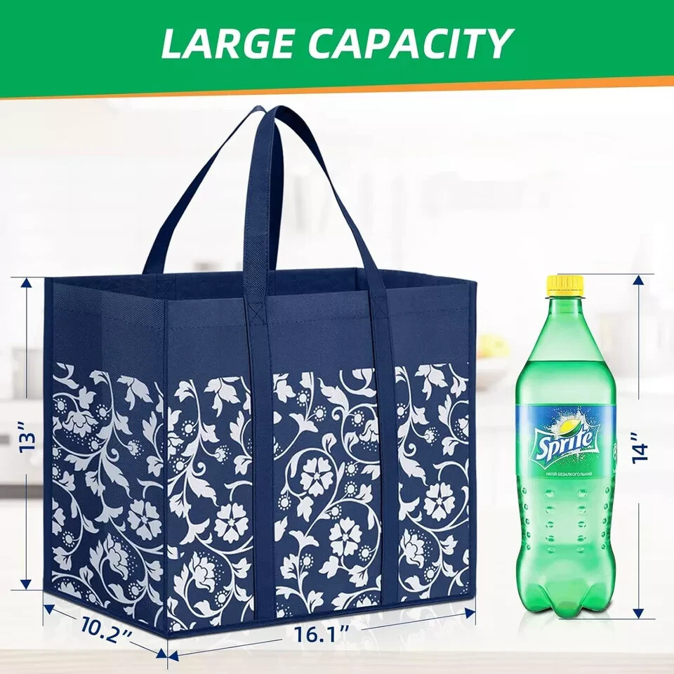 WOWBOX Reusable Grocery Bags Foldable Tote Bags bulk with Reinforced Handles …