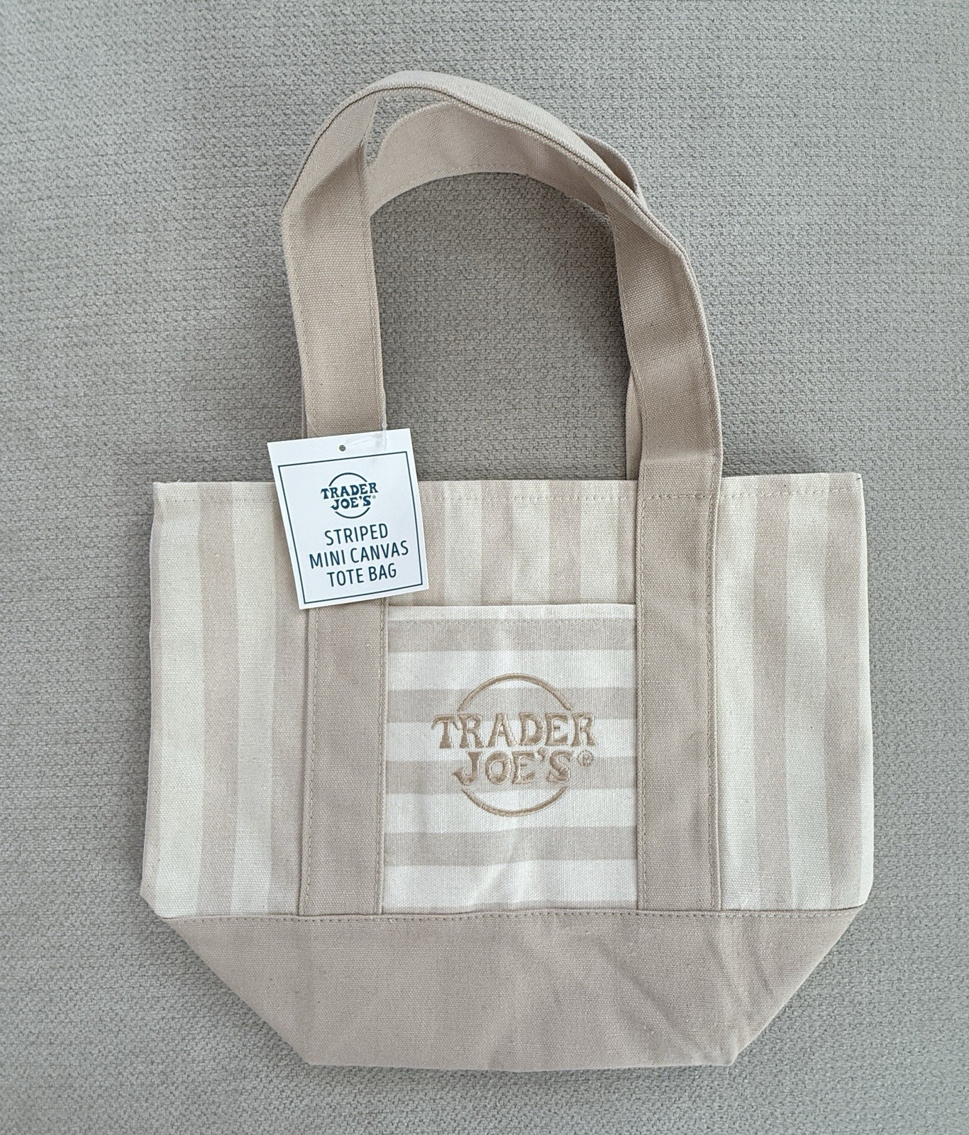 Trader Joe’s Striped Mini Canvas Tote Bag 4-Pack Multicolor 10x10x6 in