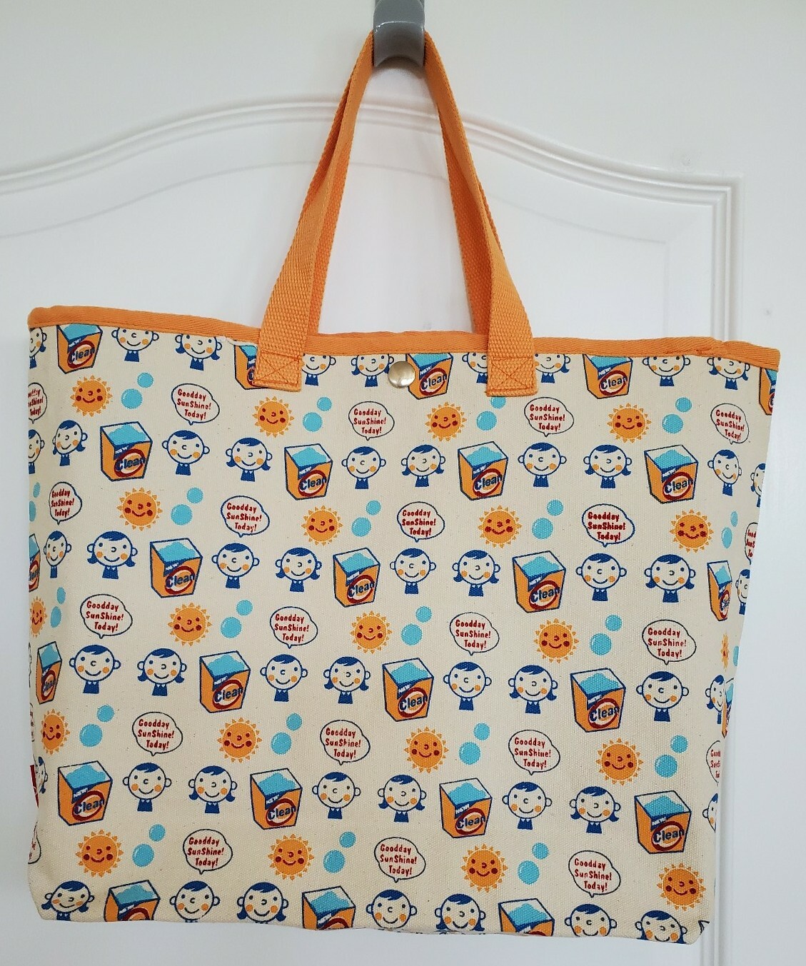 Gladee Orange Sunny Day Boys Girls Shopping Tote Canvas Reusable Bag