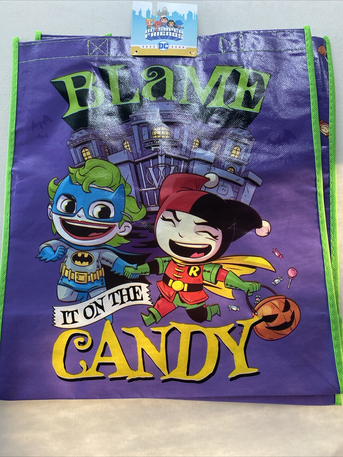 Dc Super Friends Reusable Halloween Shopping Tote Bag New