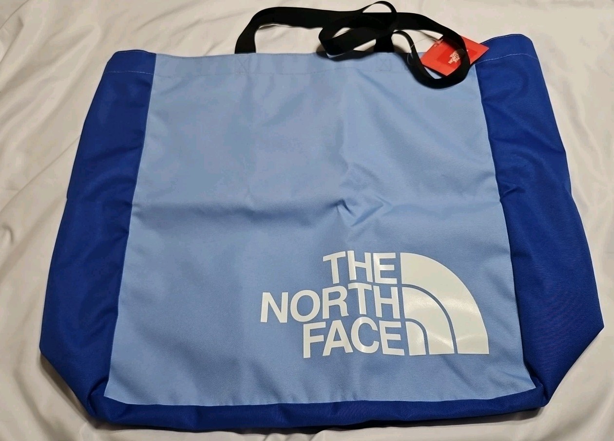 The North Face Logo Blue Reusable Shopping Tote Bag Large 24 X 19 X 6