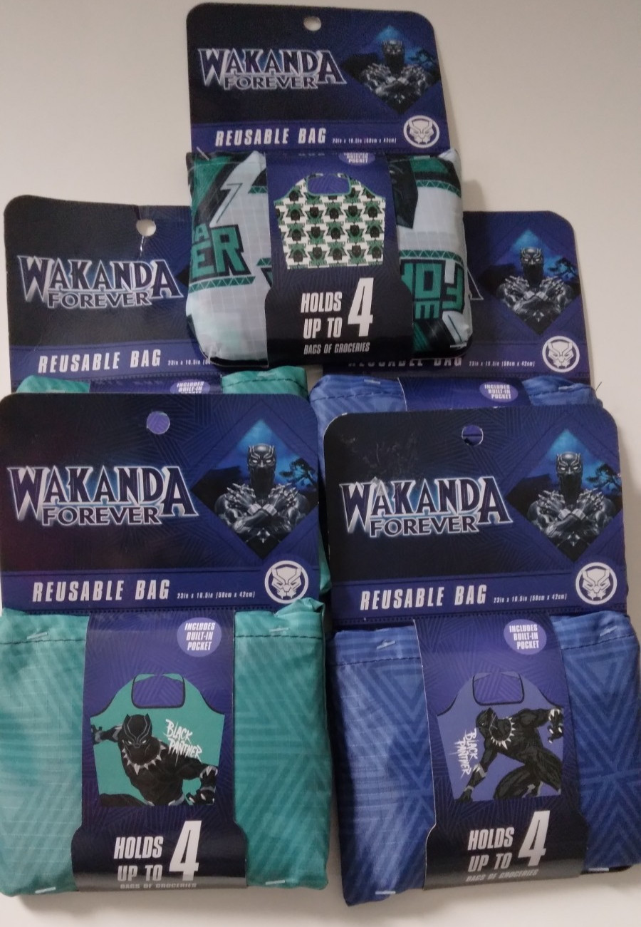5 Wakanda Forever Reusable Bag W/Built-In Pocket