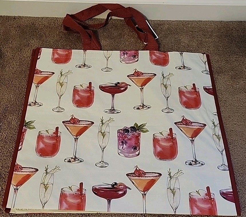 Marshalls Beautiful Fancy Cocktails Drinks -Large Reusable Shopping Tote Eco Bag