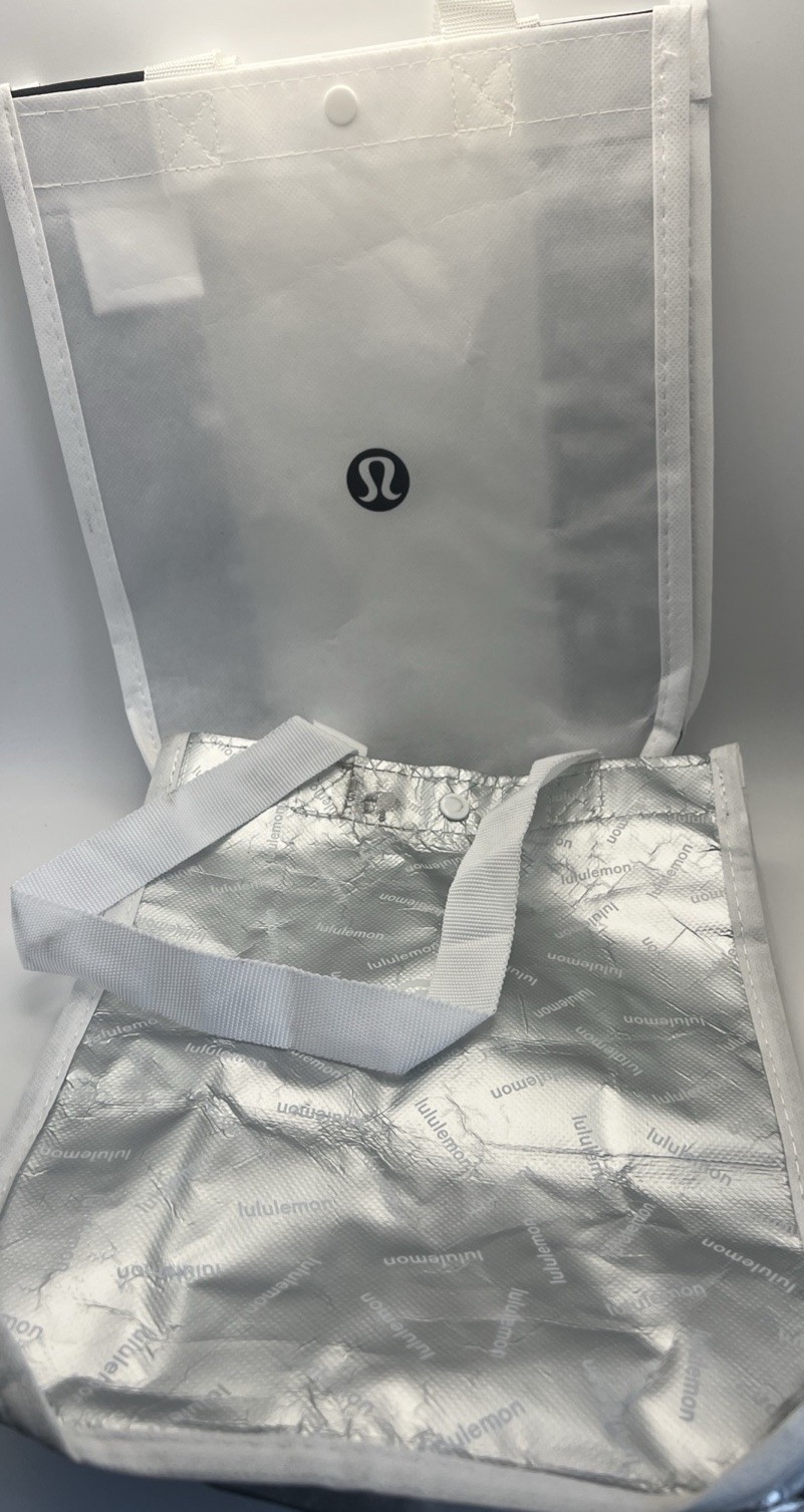 Lululemon Reusable Shopping Bag Lot White and Black Silver and White