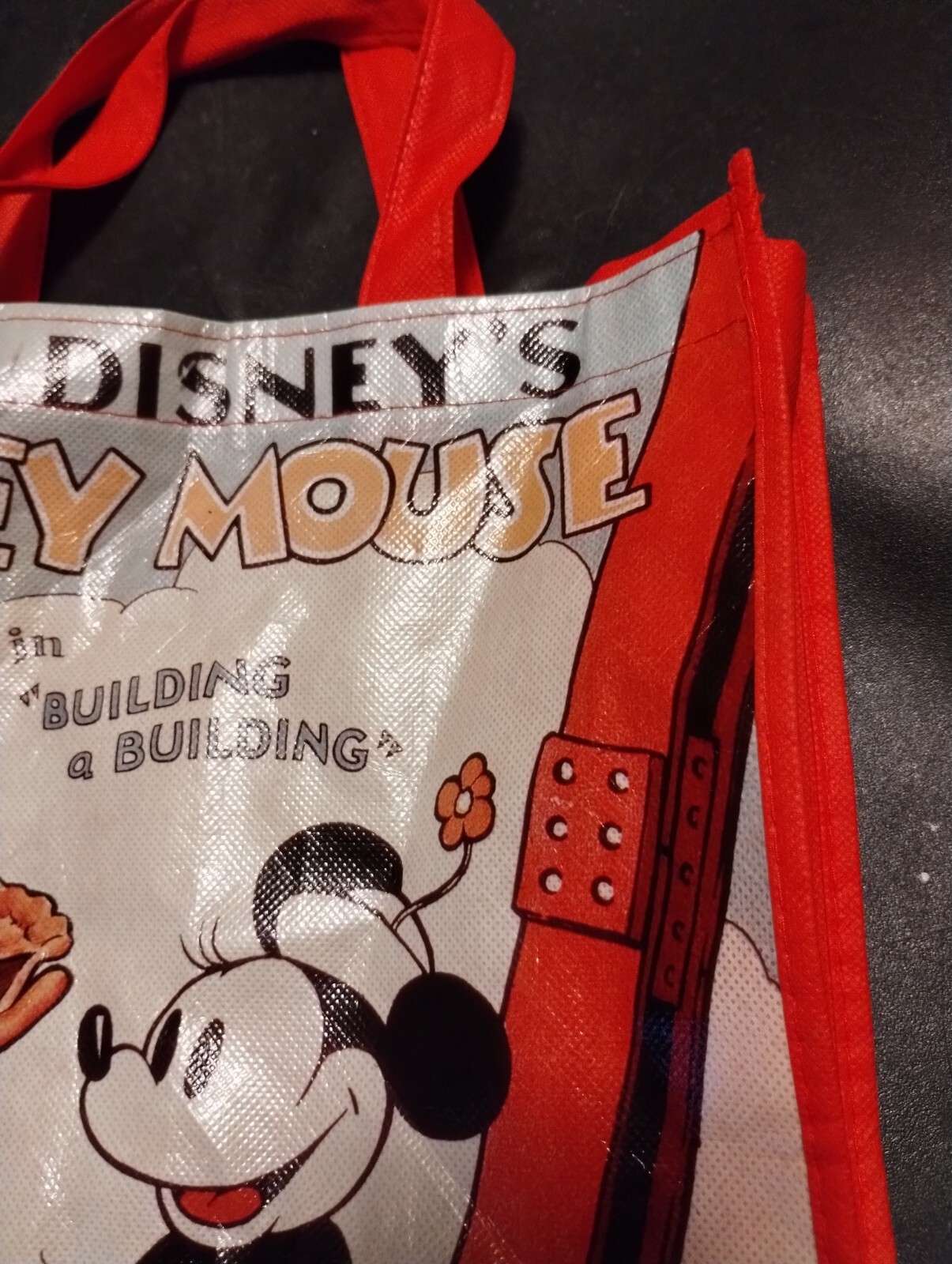 Walt Disney’s Mickey Mouse “Building a Building” Reusable Tote Bags, 13x13x6-in.