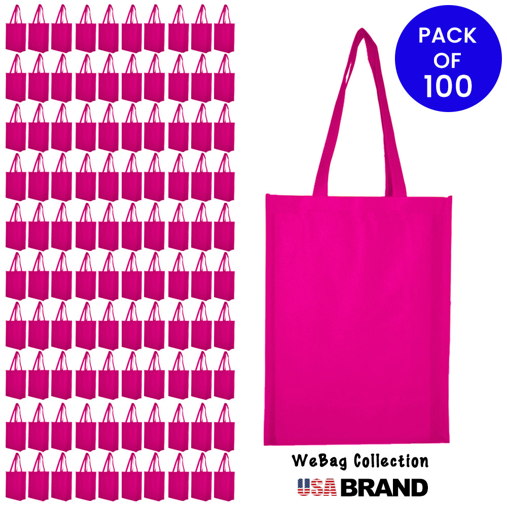 100 Grocery Shopping Bags Tote, Beach Tote Strong Non-Woven Bags, WeBaG™